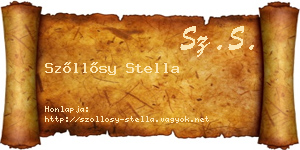 Szőllősy Stella névjegykártya